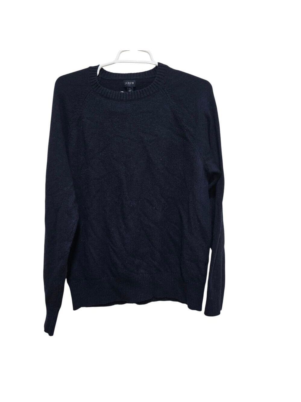 J Crew Factory Navy Wool Blend Crew Neck Sweater Size Large